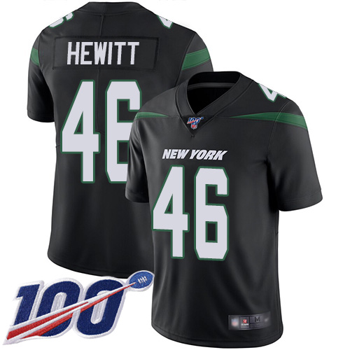 New York Jets Limited Black Men Neville Hewitt Alternate Jersey NFL Football #46 100th Season Vapor Untouchable